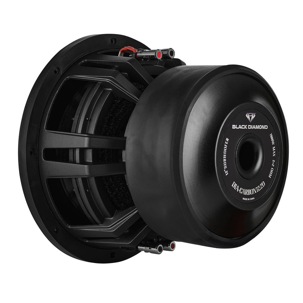 Black Diamond 12" High Excursion Subwoofer with Carbon Fiber Cone | 3500W RMS / 7000W MAX | Dual 2-Ohm Voice Coil