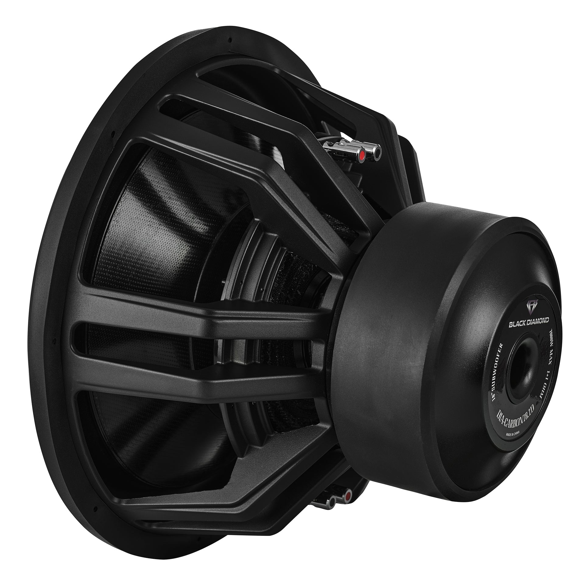 Black Diamond 18" High Excursion Subwoofer with Carbon Fiber Cone | 3500W RMS / 7000W Peak | Dual 1-Ohm Voice Coil