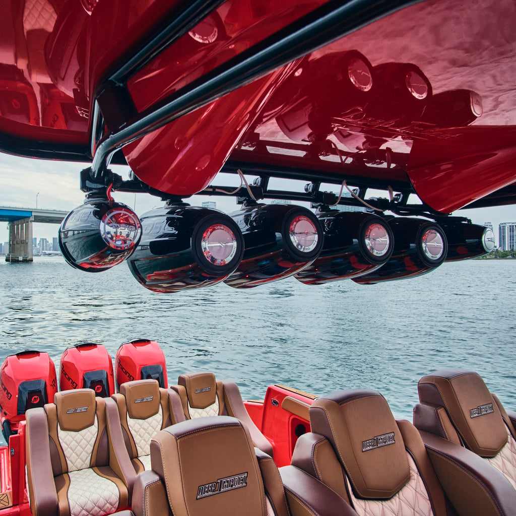 NXL 8" Marine Water Resistant Wakeboard Tower Speakers with Integrated RGB LED Lights 375 Watts
