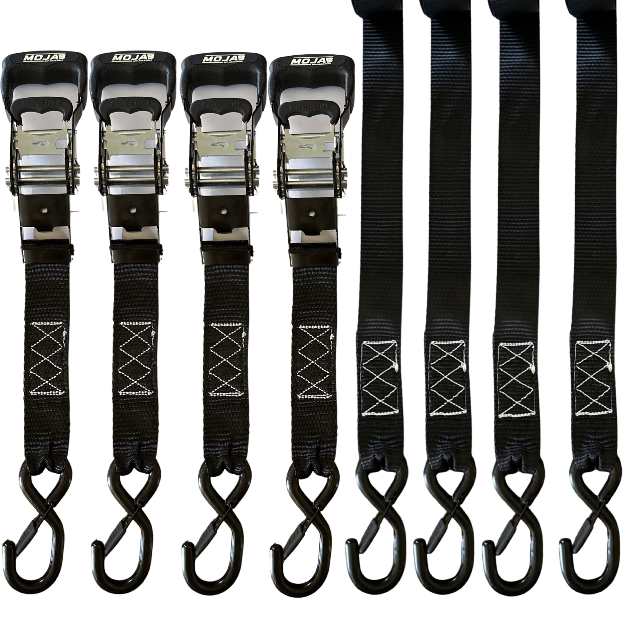 1.6" x 15' Ratchet Tie-Down Set - Pack of 4
