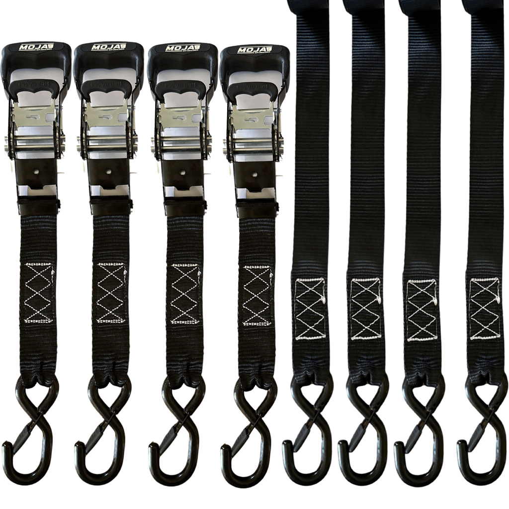 1.6" x 15' Ratchet Tie-Down Set - Pack of 4