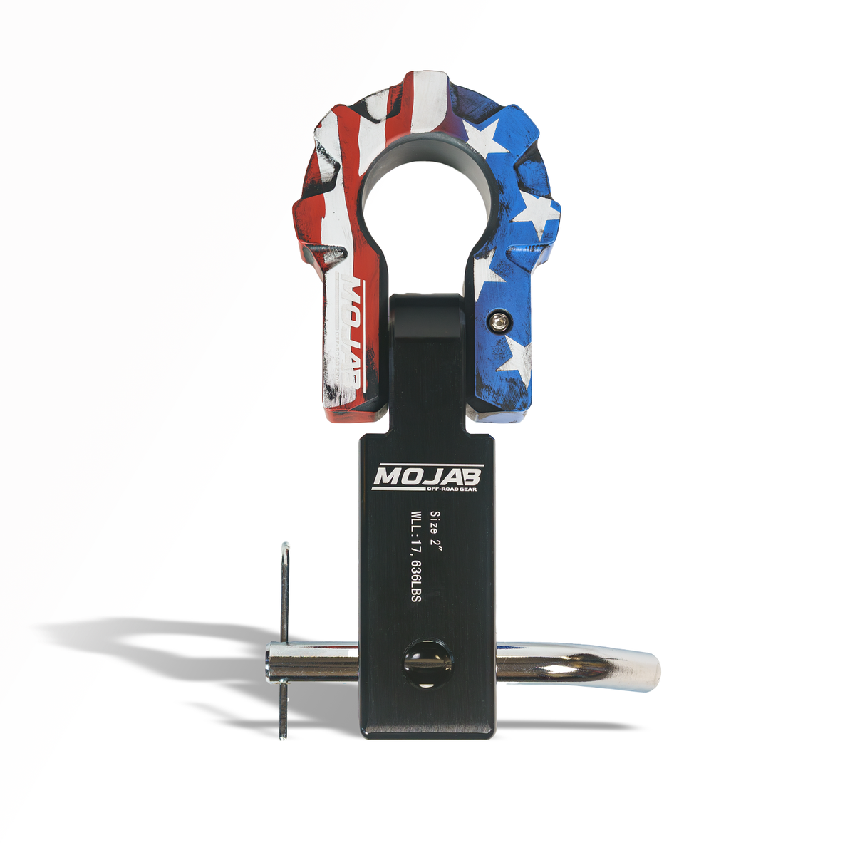 2'' Aluminum Hitch Receiver with Aluminum D-Shackle 9T-Ceramic coated