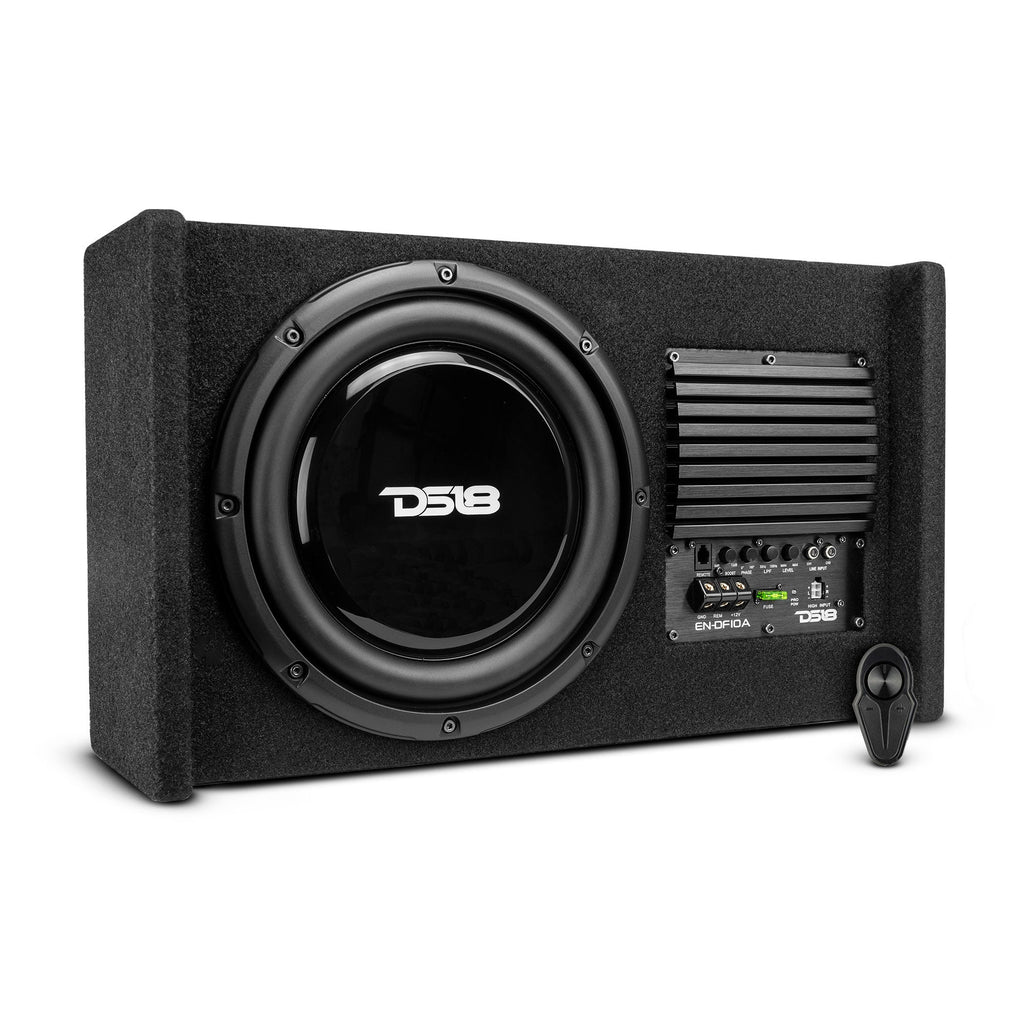 10" Loaded Amplified Shallow Down Fire Subwoofer Enclosure 250 Watts Rms