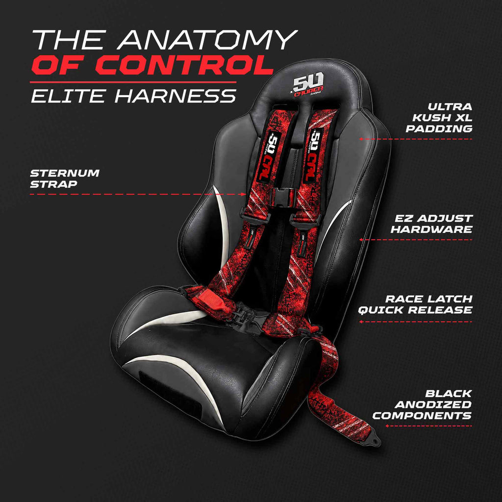 2" & 3" 4pt & 5pt Elite Series Race Latch "EZ" Adjust Harness