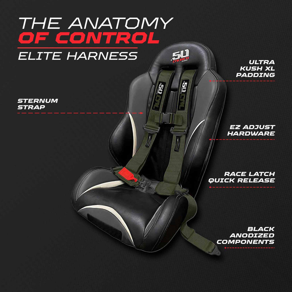 2" & 3" 4pt & 5pt Elite Series Race Latch "EZ" Adjust Harness