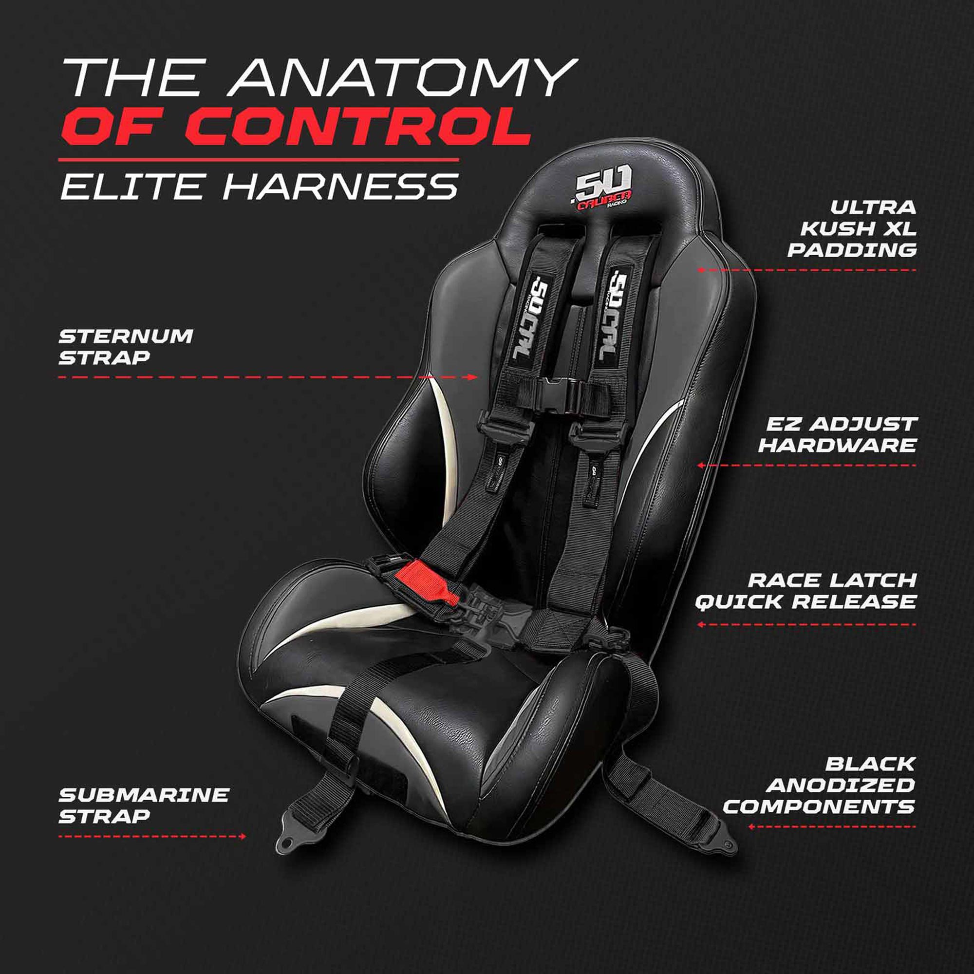 2" & 3" 4pt & 5pt Elite Series Race Latch "EZ" Adjust Harness