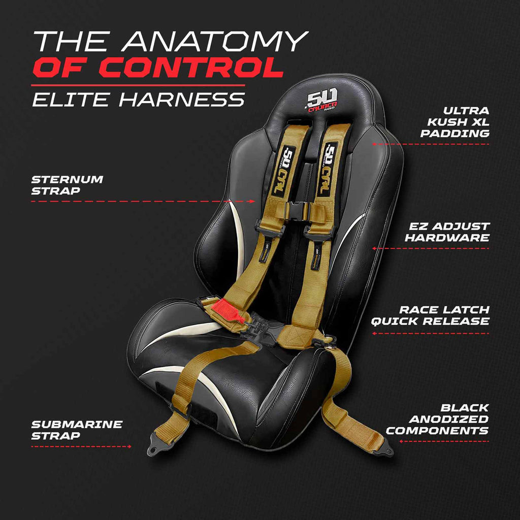 2" & 3" 4pt & 5pt Elite Series Race Latch "EZ" Adjust Harness