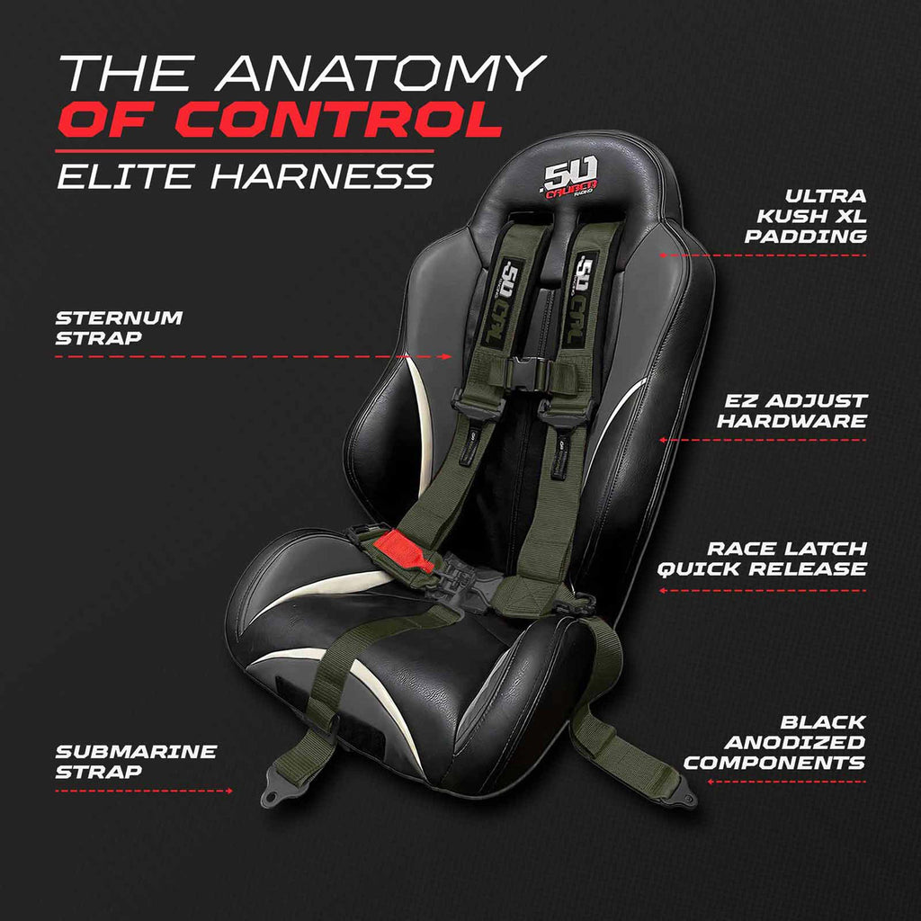 2" & 3" 4pt & 5pt Elite Series Race Latch "EZ" Adjust Harness