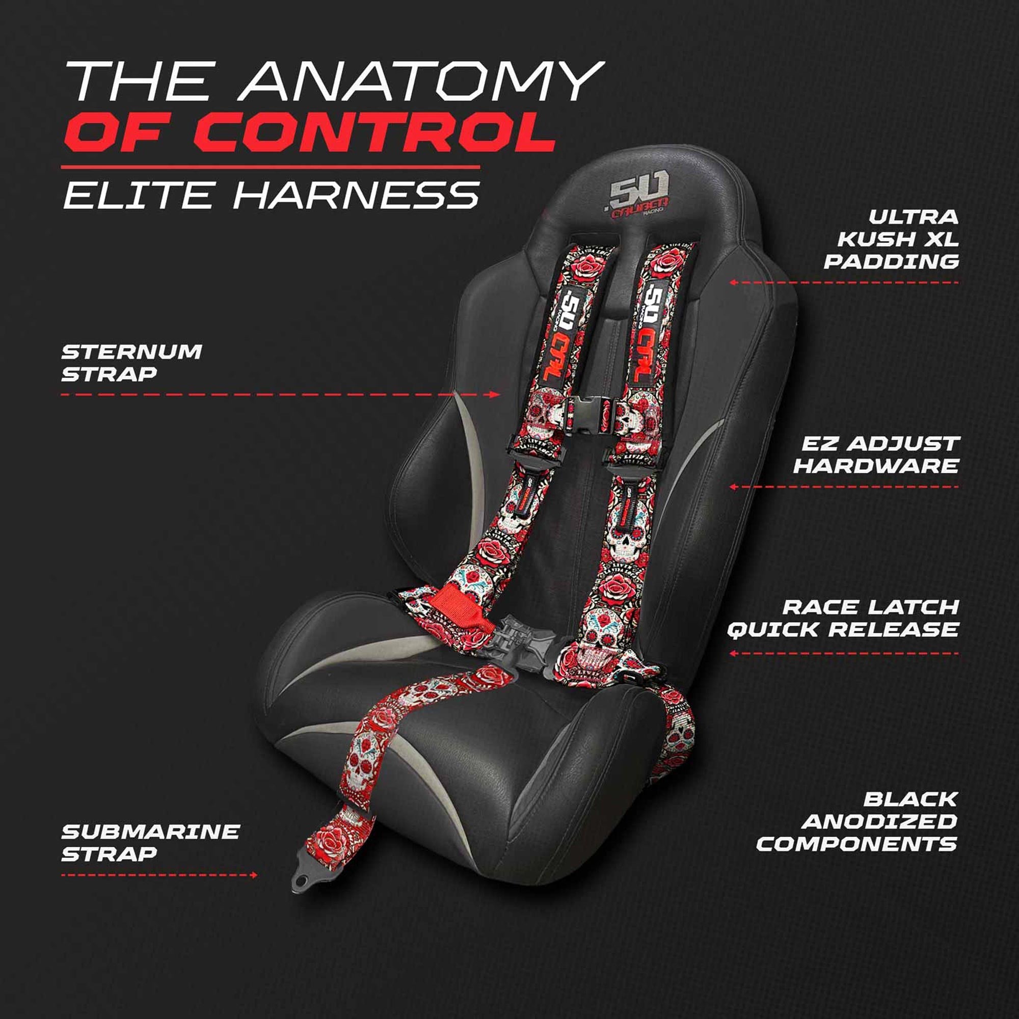 2" & 3" 4pt & 5pt Elite Series Race Latch "EZ" Adjust Harness