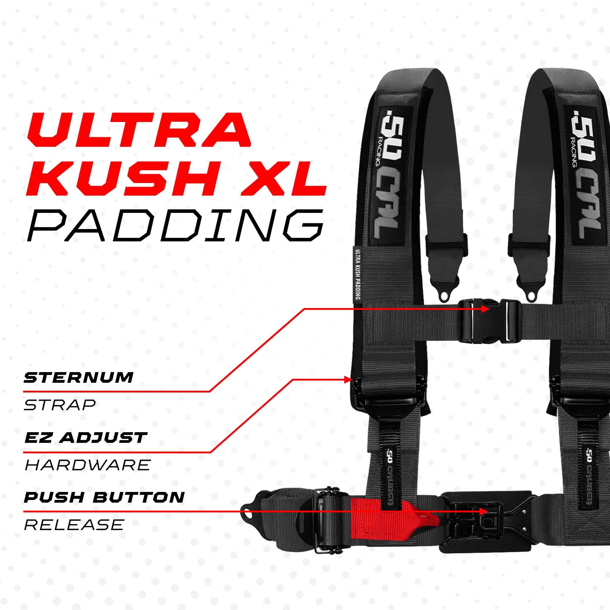 2" & 3" 4pt & 5pt Elite Series Race Latch "EZ" Adjust Harness