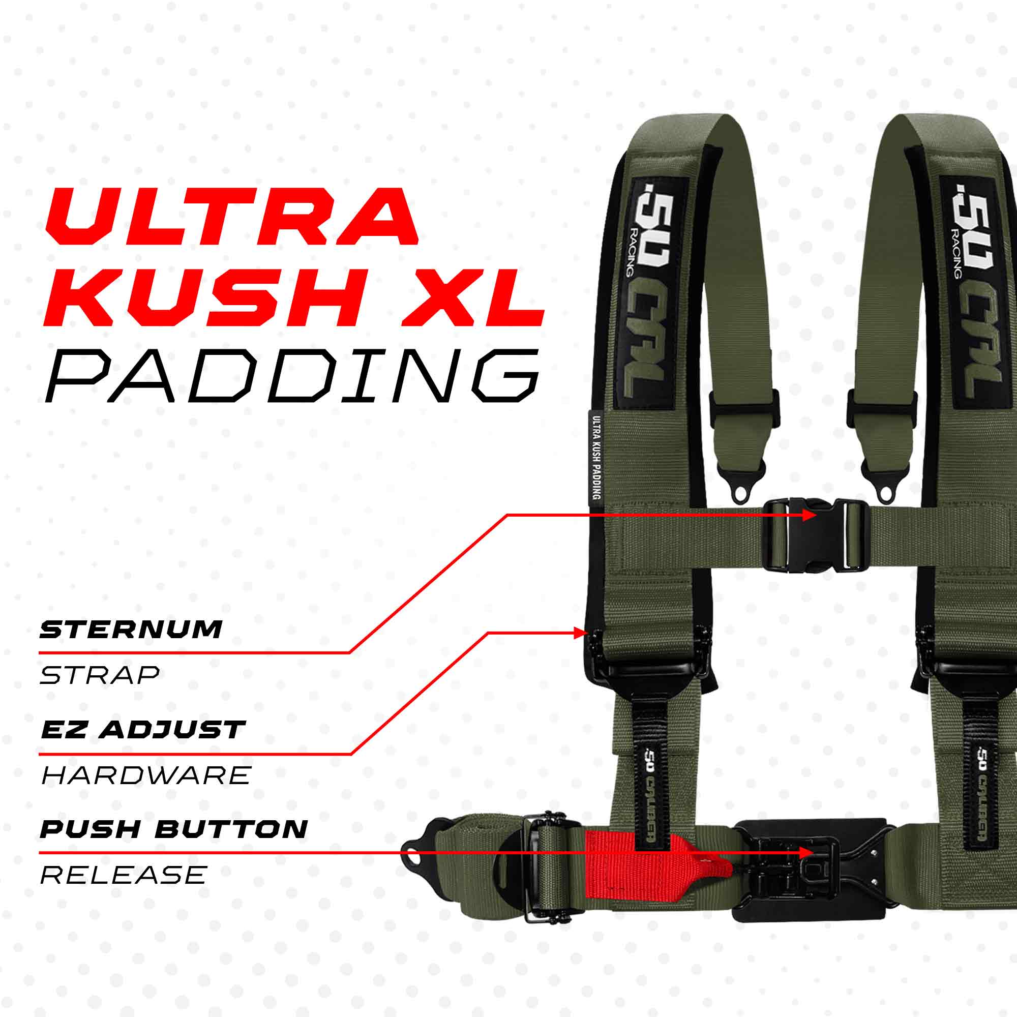 2" & 3" 4pt & 5pt Elite Series Race Latch "EZ" Adjust Harness