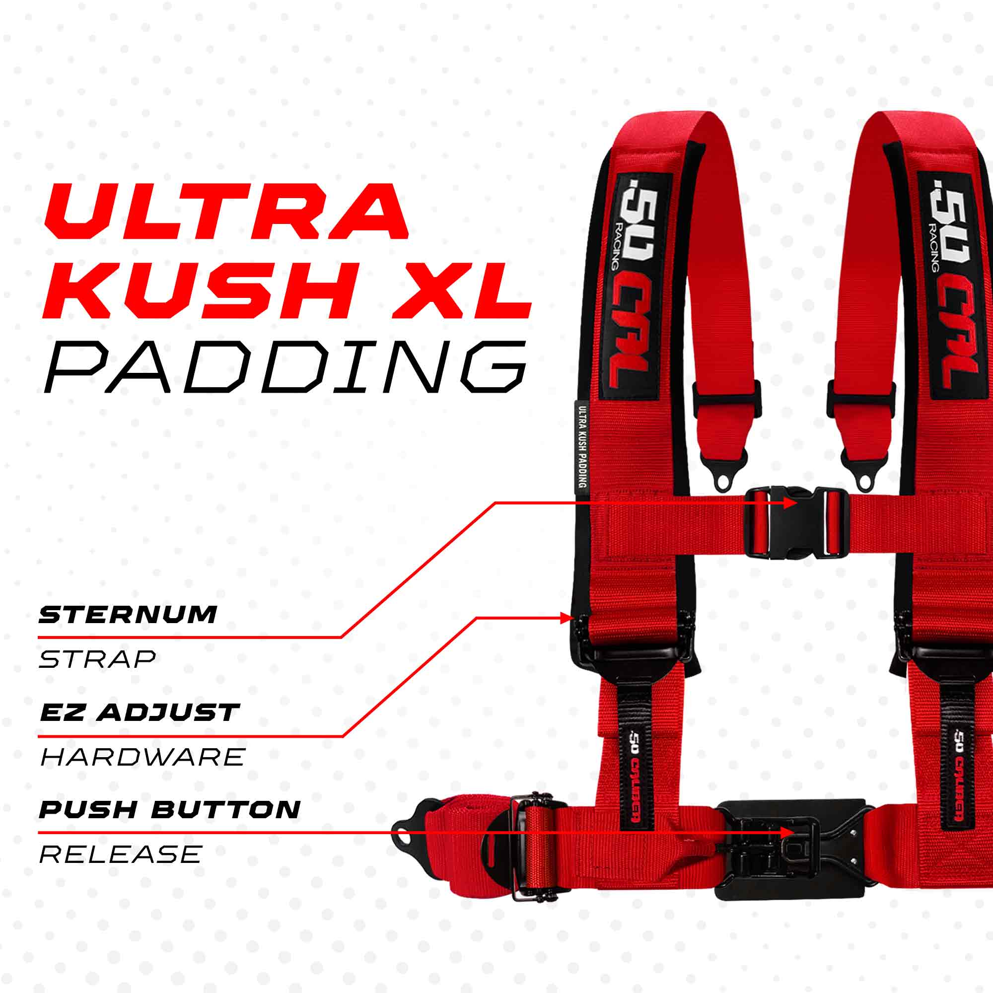 2" & 3" 4pt & 5pt Elite Series Race Latch "EZ" Adjust Harness