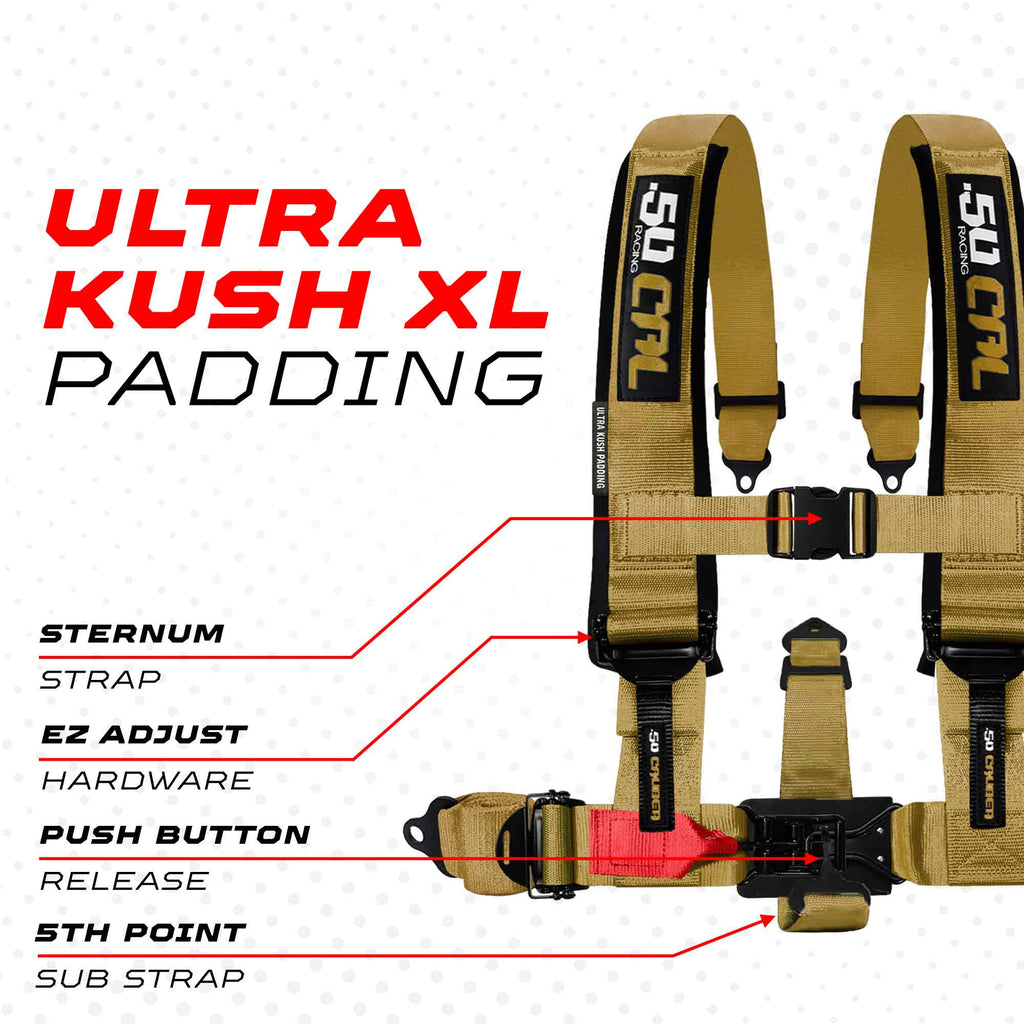 2" & 3" 4pt & 5pt Elite Series Race Latch "EZ" Adjust Harness