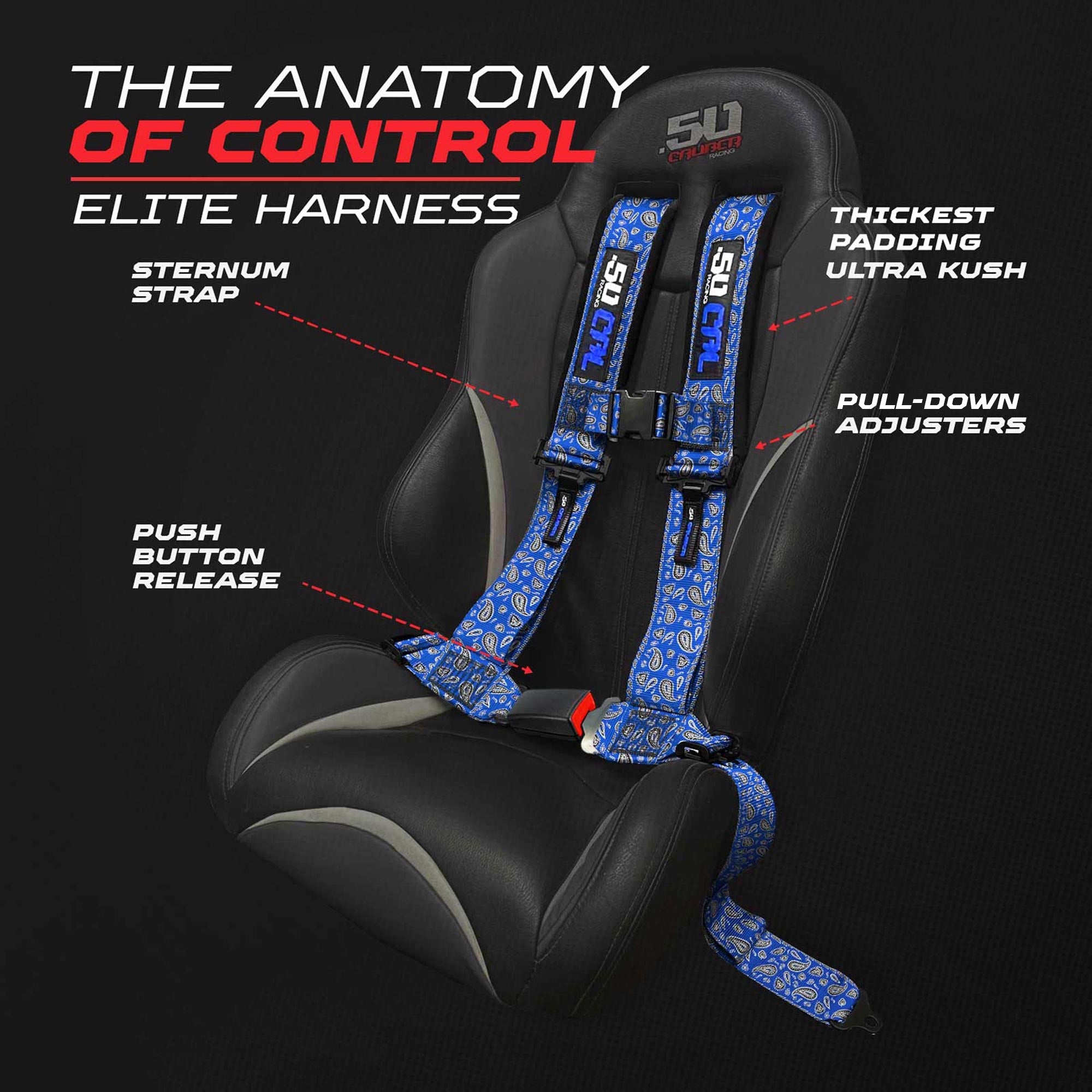 Elite Series 2" & 3" 4 point Harness with push button release