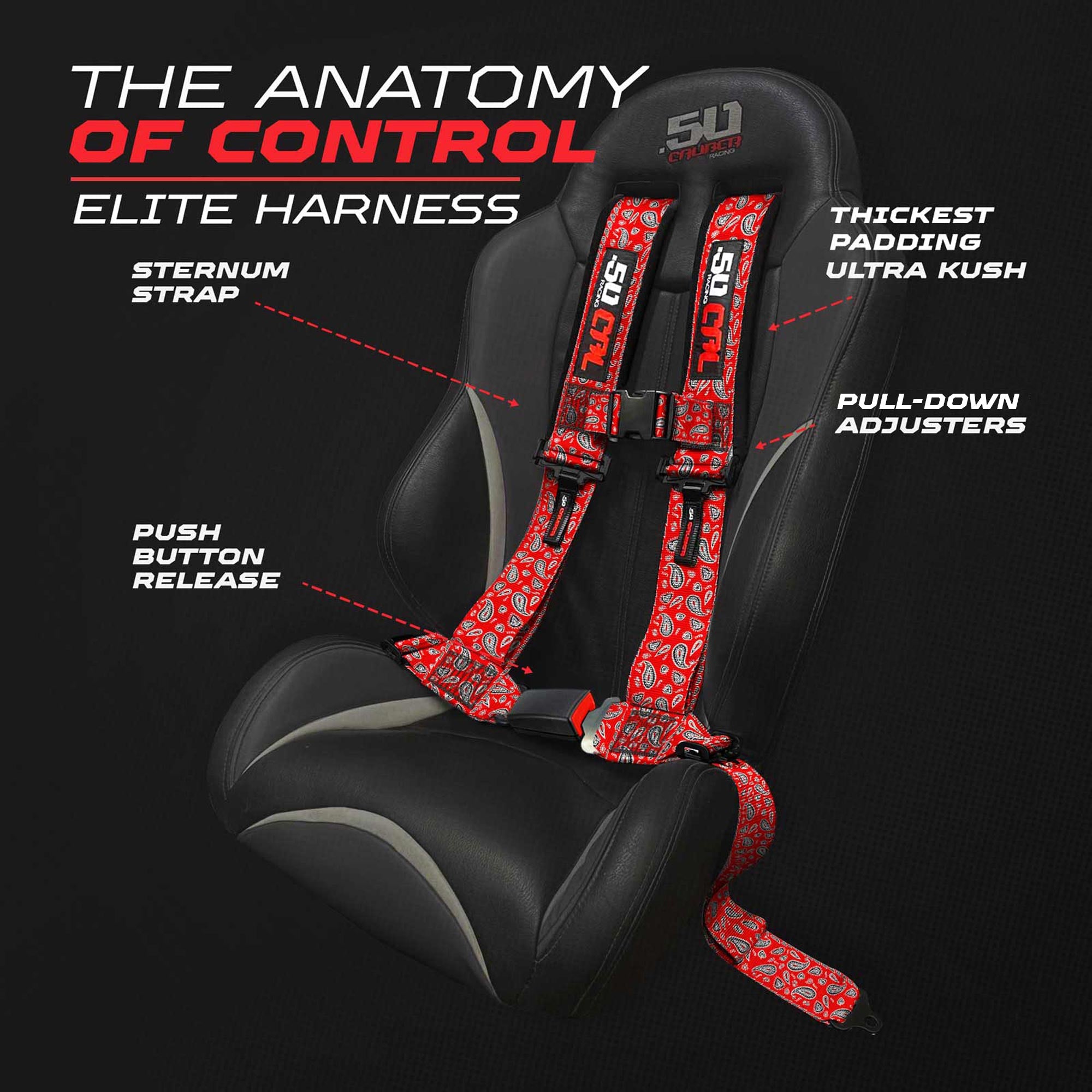 Elite Series 2" & 3" 4 point Harness with push button release