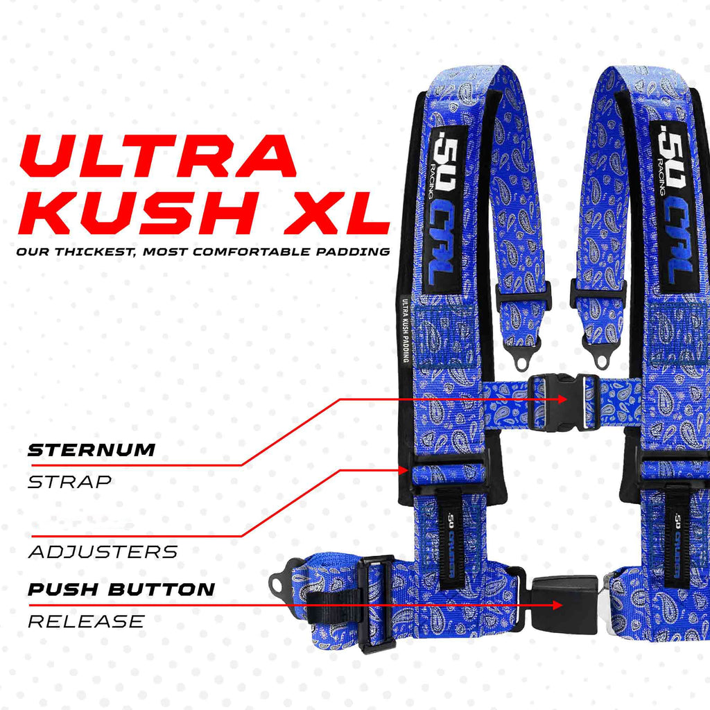 Elite Series 2" & 3" 4 point Harness with push button release