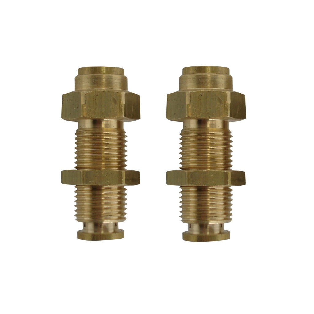 3/8" Hose Push-in x 3/8" Hose Push-in Brass Bulkhead Fitting