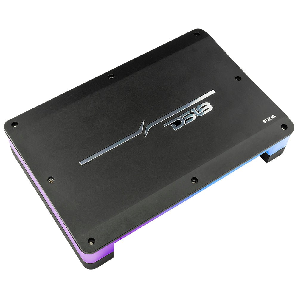 Flush Mount / Surface Mount 4 Channel Class D Amplifier With Acrylic Cover for Custom Installation 4 X 180 Watts RMS @ 4 Ohm