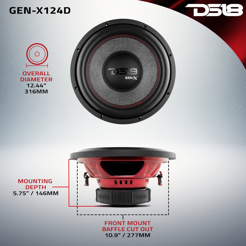 GEN-X 12" Subwoofer 450 Watts Rms DVC  4-Ohm
