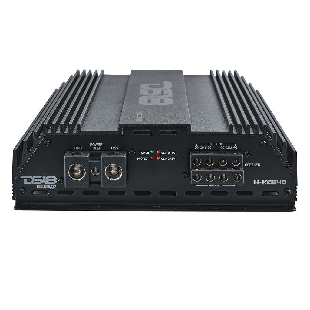 HOOLIGAN KO Full Range Class D 4-Channel Amplifier 4 x 300 Watts Rms @ 4-Ohm Made In Korea