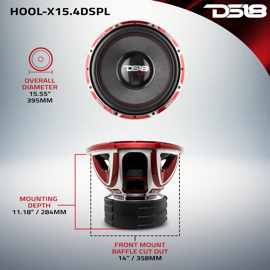 HOOLIGAN X 15" SPL Subwoofer 4000 Watts Rms 4" DVC 4-Ohm