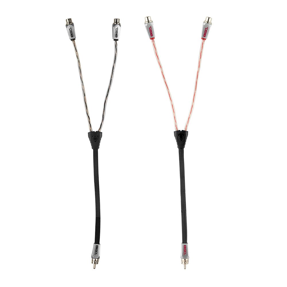 Level 3 RCA 100% Copper OFC Y Connector 2 FEMALE  to 1 MALE -  BLACK / RED Kit