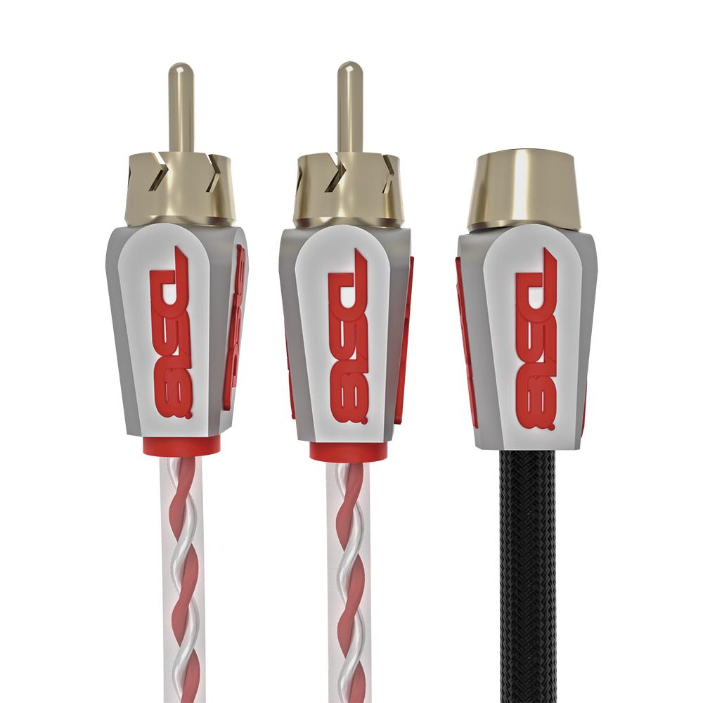 Level 3 RCA 100% Copper OFC Y Connector  2 FEMALE to 1 MALE - BLACK - RED
