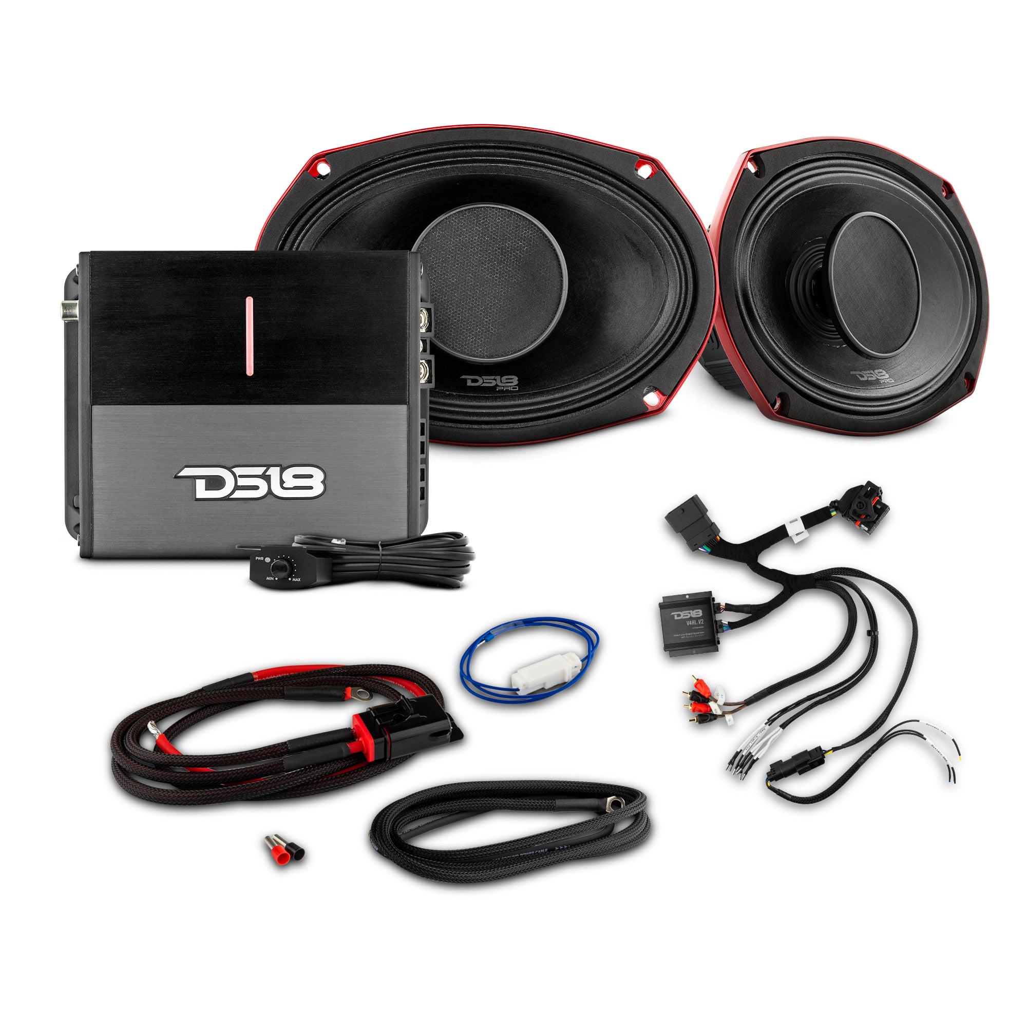 2014-Up Harley-Davidson Street Glide or Road Glide Rear Upgrade Package - 2x PRO Mid-Range w/ Driver | 1x Amp