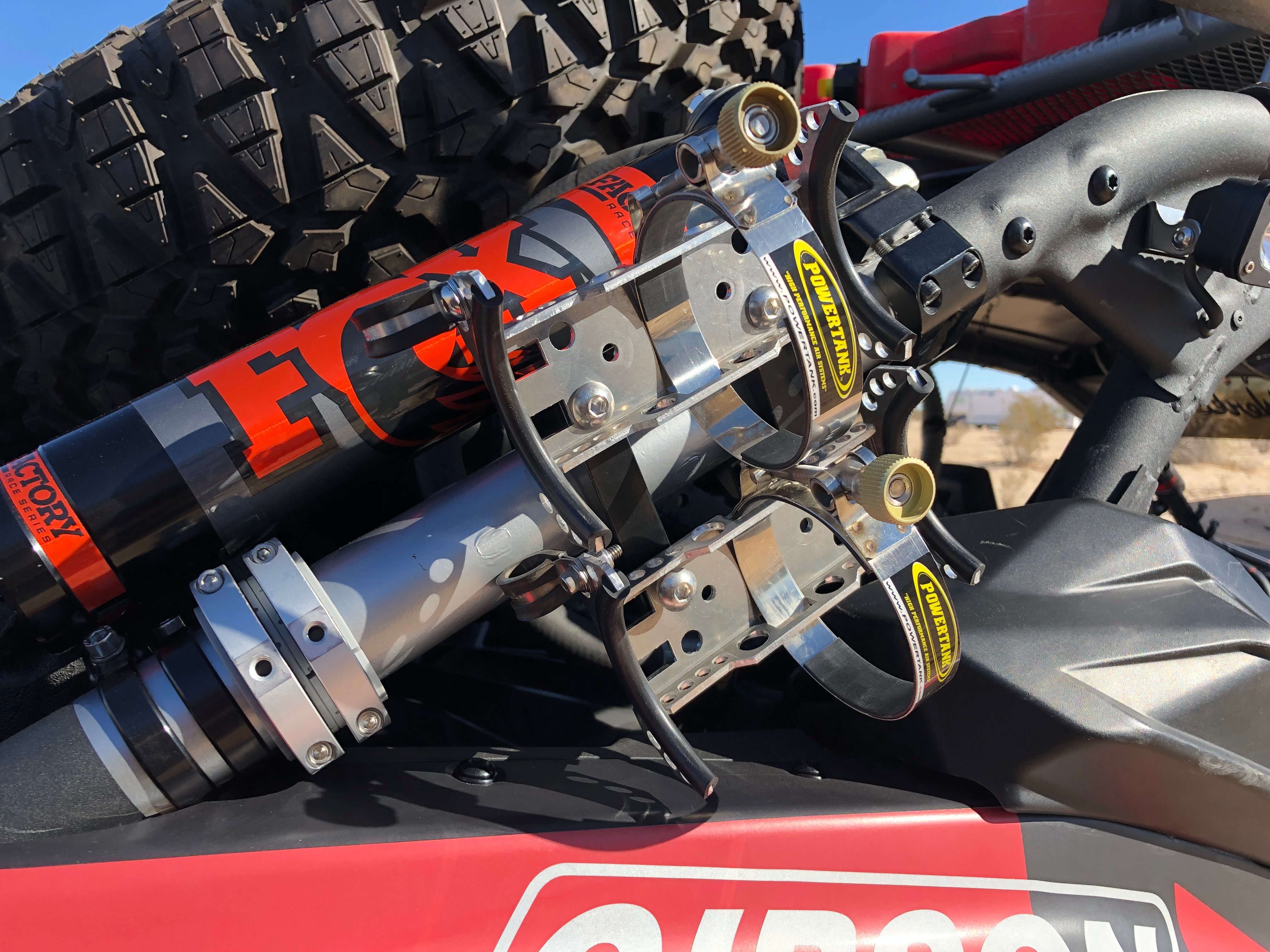 Double Barrel Bracket Power Shot™ Trigger - SXS Two Bottle CO2 Air Up System Power Tank