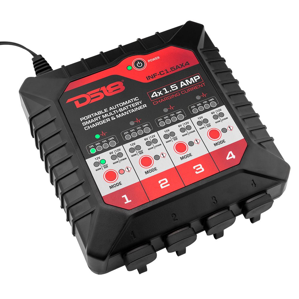4 X 1.5 AMP Automatic Smart Lithium and AGM Battery Charger and Maintainer