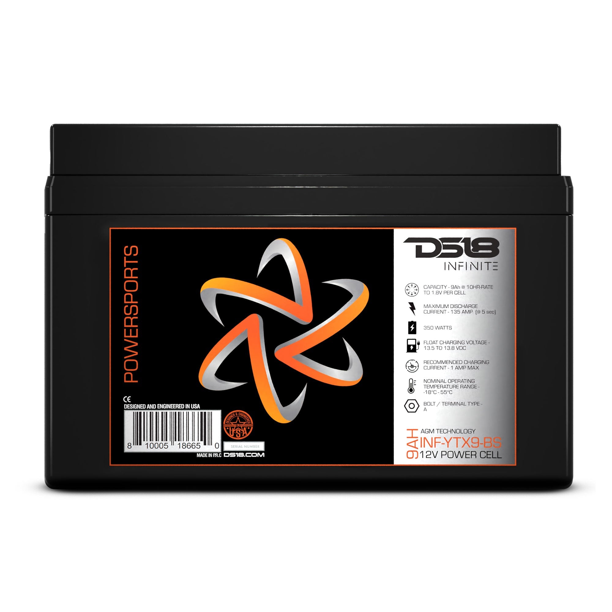 INFINITE 350 Watts 9 AH AGM Power Cell For Power Sports