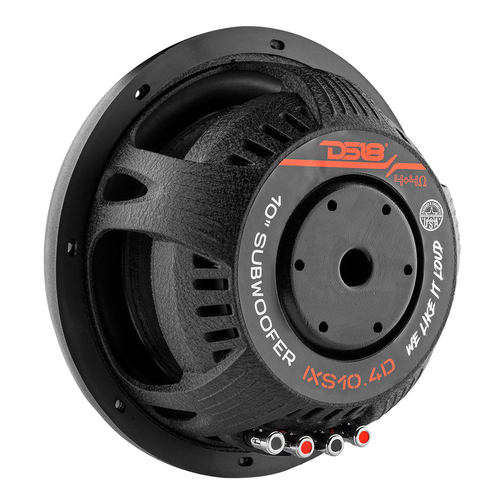 IXS Shallow-Mount 10" Fiber Glass Subwoofer 600 Watts Rms DVC 4-Ohm