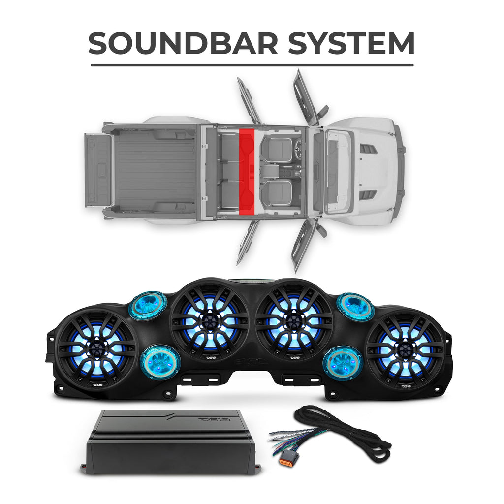Jeep JT Gladiator 2019–2023 Ultimate Package – Loaded Sound Bar, Door Panels, Subwoofers & Amplifiers