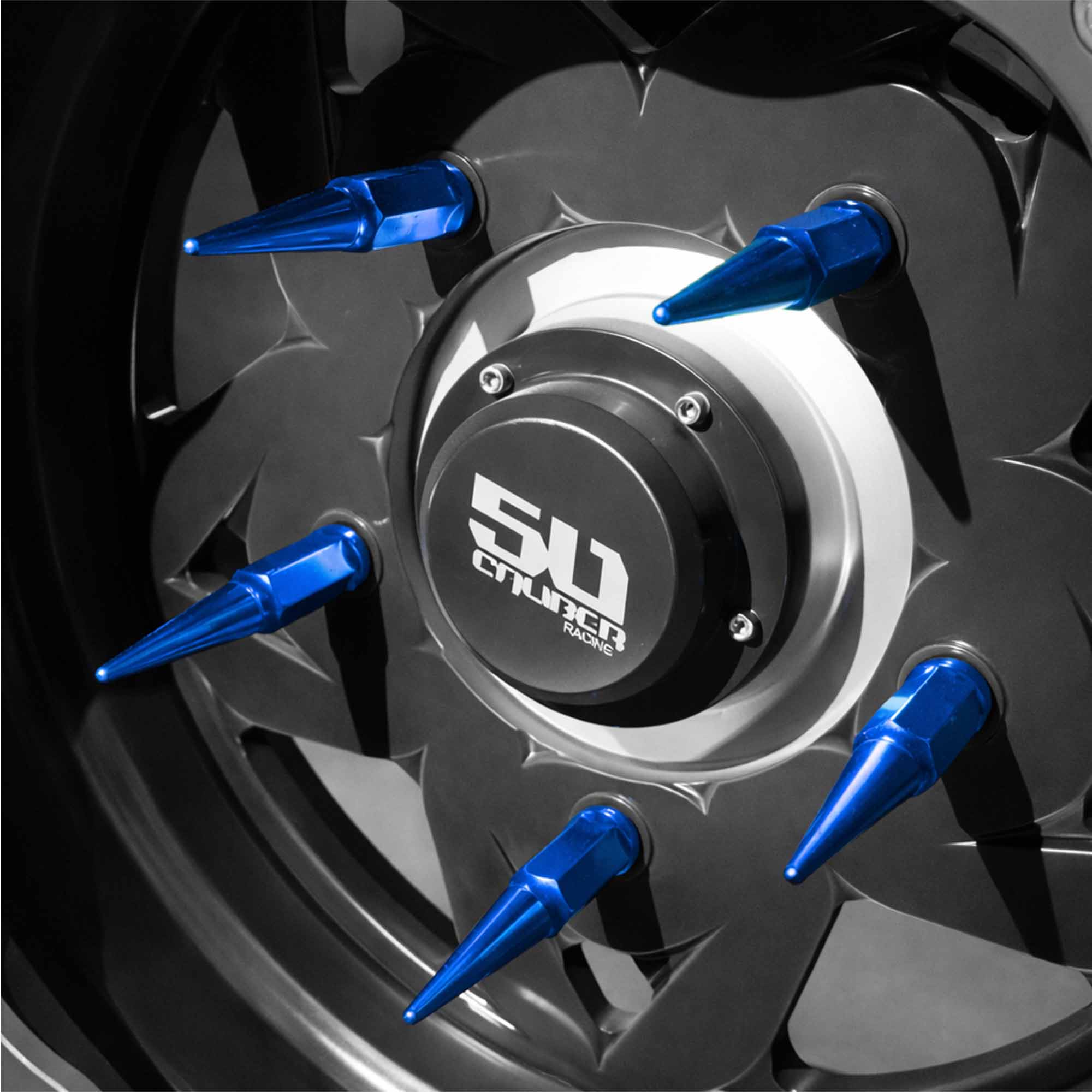10x1.25mm Extended Spike Lug Nuts - 60 Degree Taper Seat