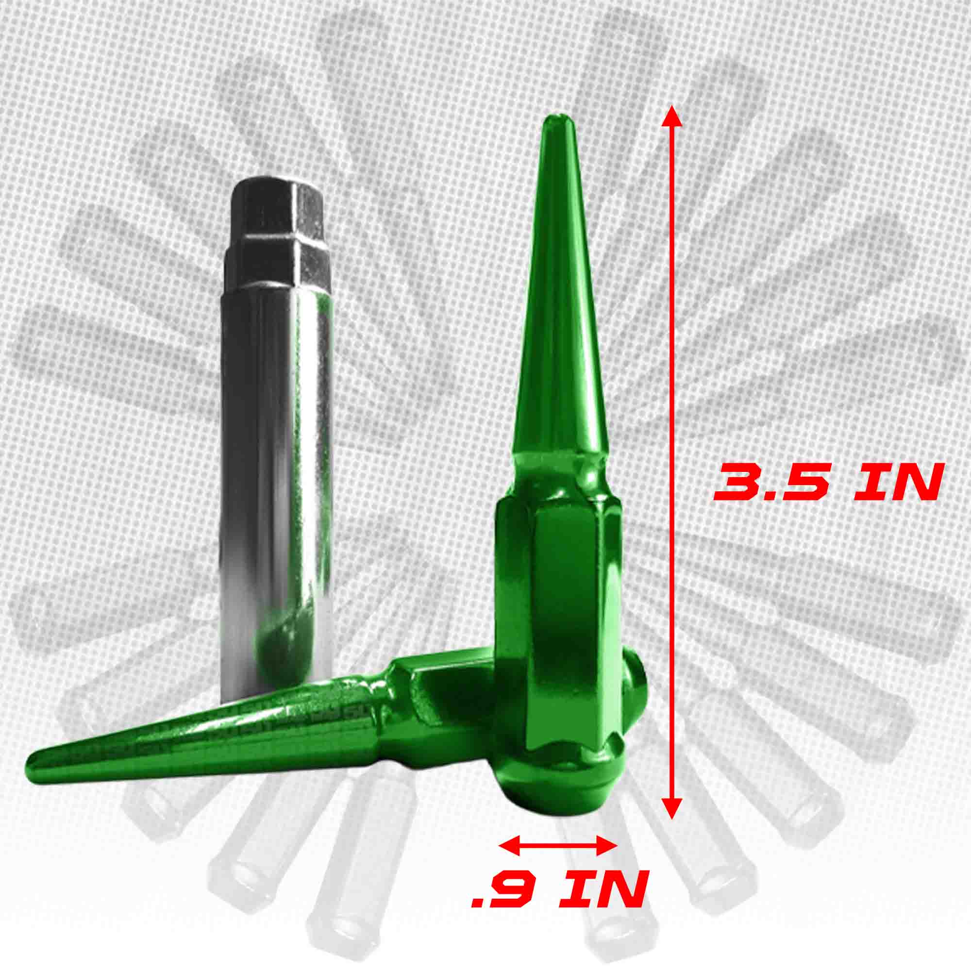 3/8-24 Extended Spike Lug Nuts - 60 Degree Taper Seat
