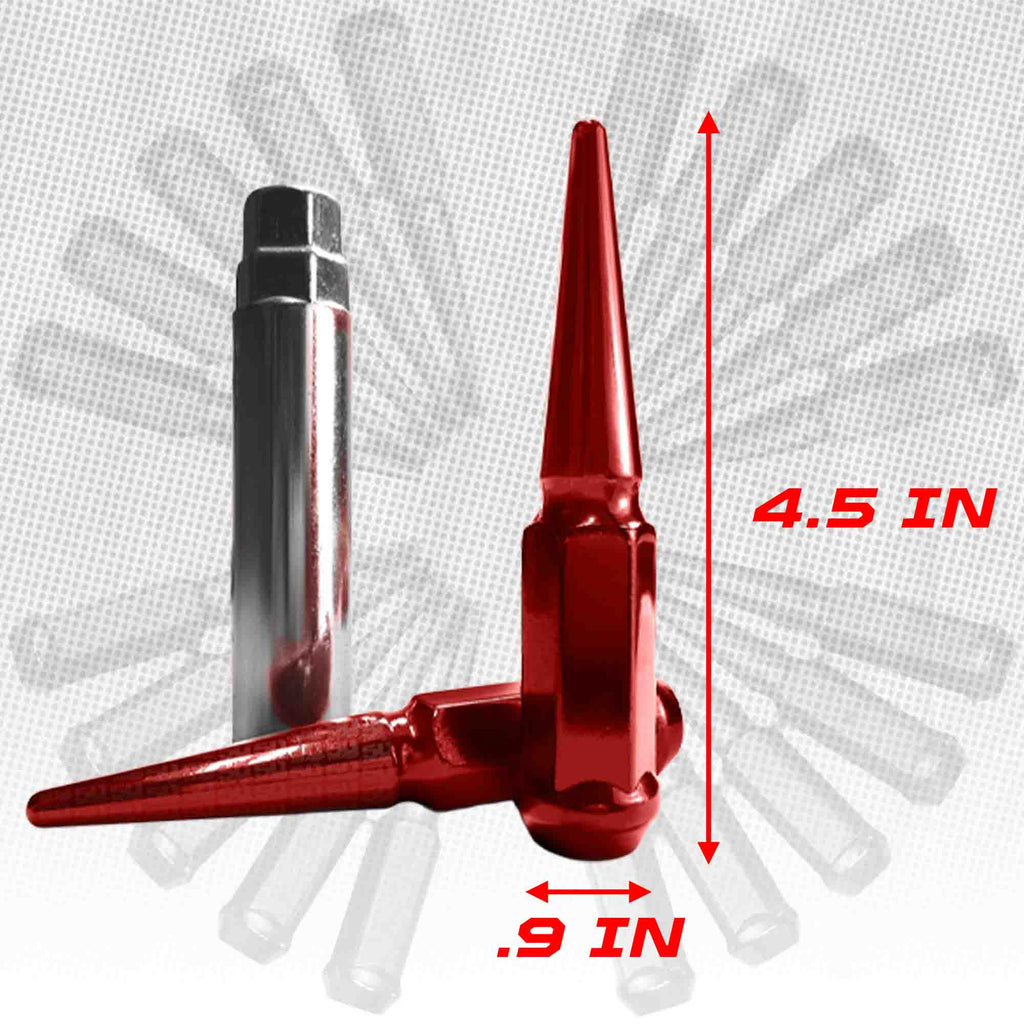 14x1.5mm Extended Spike Lug Nuts - 60 Degree Taper Seat