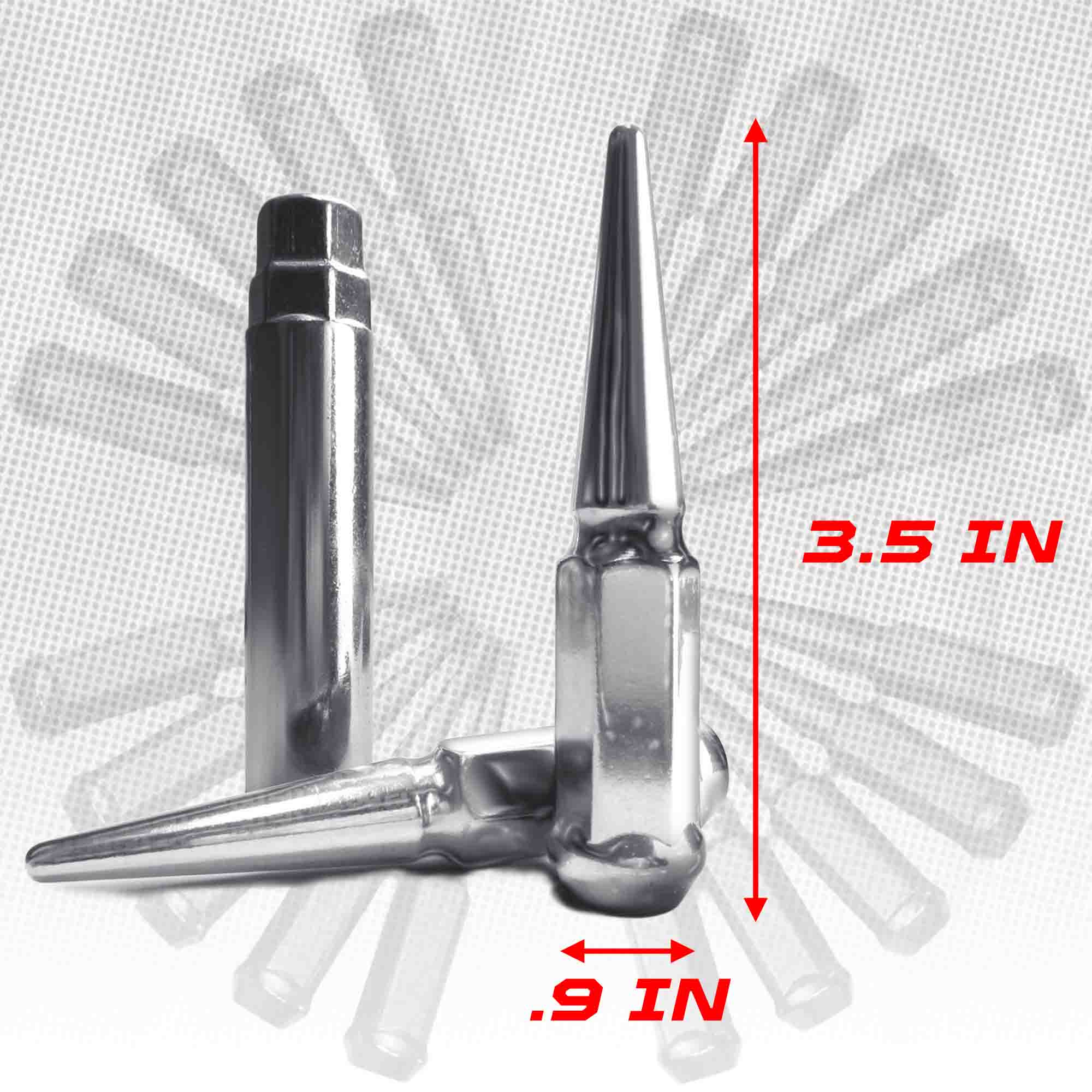 10x1.25mm Extended Spike Lug Nuts - 60 Degree Taper Seat