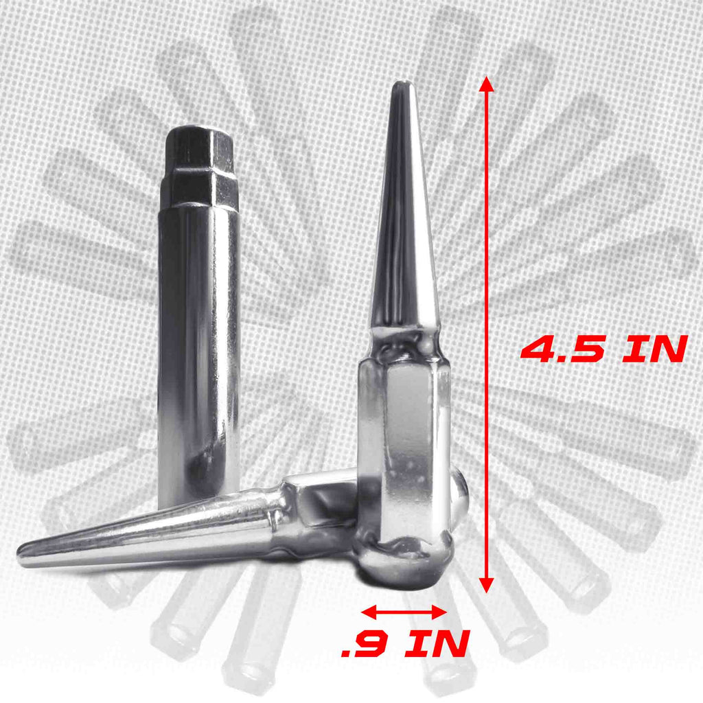 12x1.5mm Extended Spike Lug Nuts - 60 Degree Taper Seat