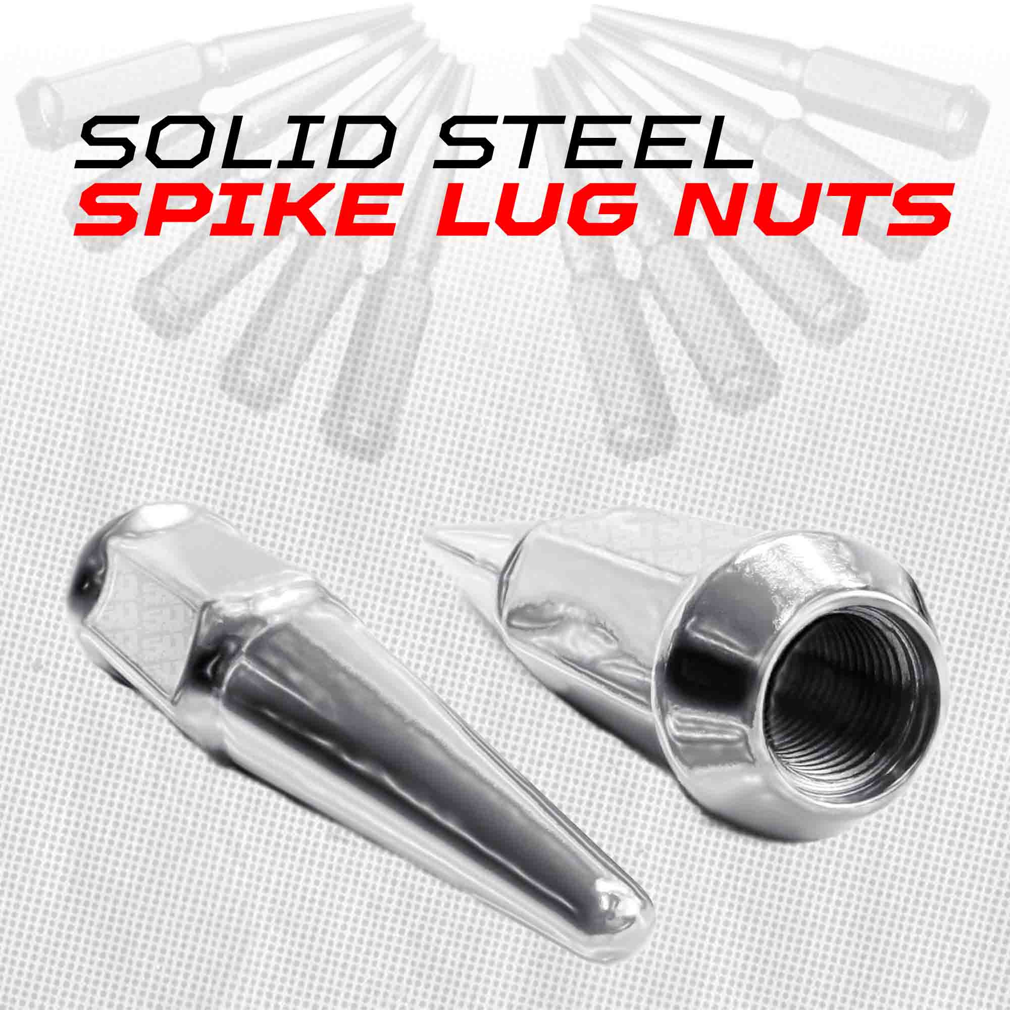 12x1.25mm Extended Spike Lug Nuts - 60 Degree Taper Seat