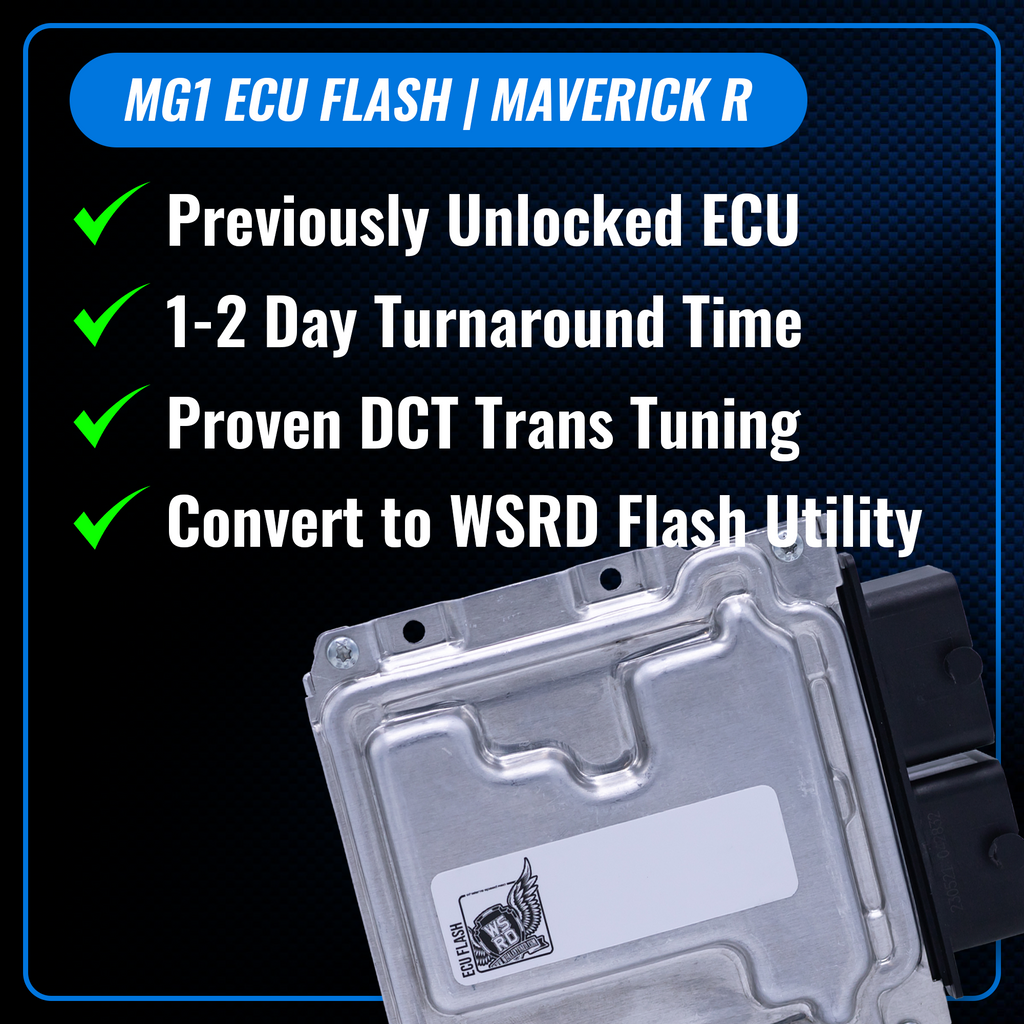 WSRD MG1 ECU Flashes & DCT Transmission Tuning | 2024-2026 Maverick R (Previously Unlocked ECU)