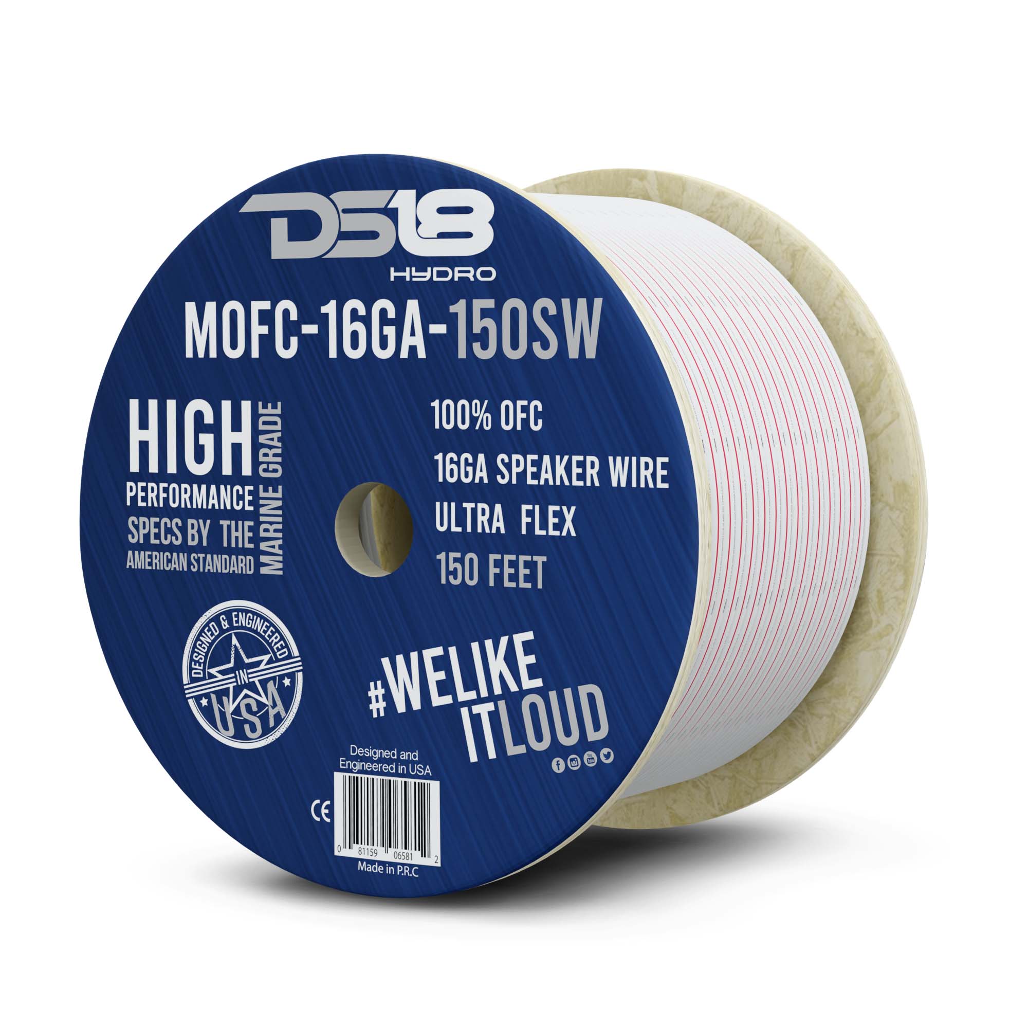 16-GA Marine Grade Tinned 100% Copper OFC Speaker Wire -150 Feet