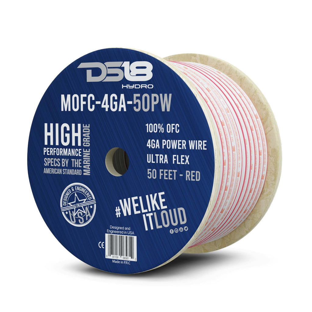 4-GA Marine Grade Tinned 100% Copper OFC Power Wire -50 Feet