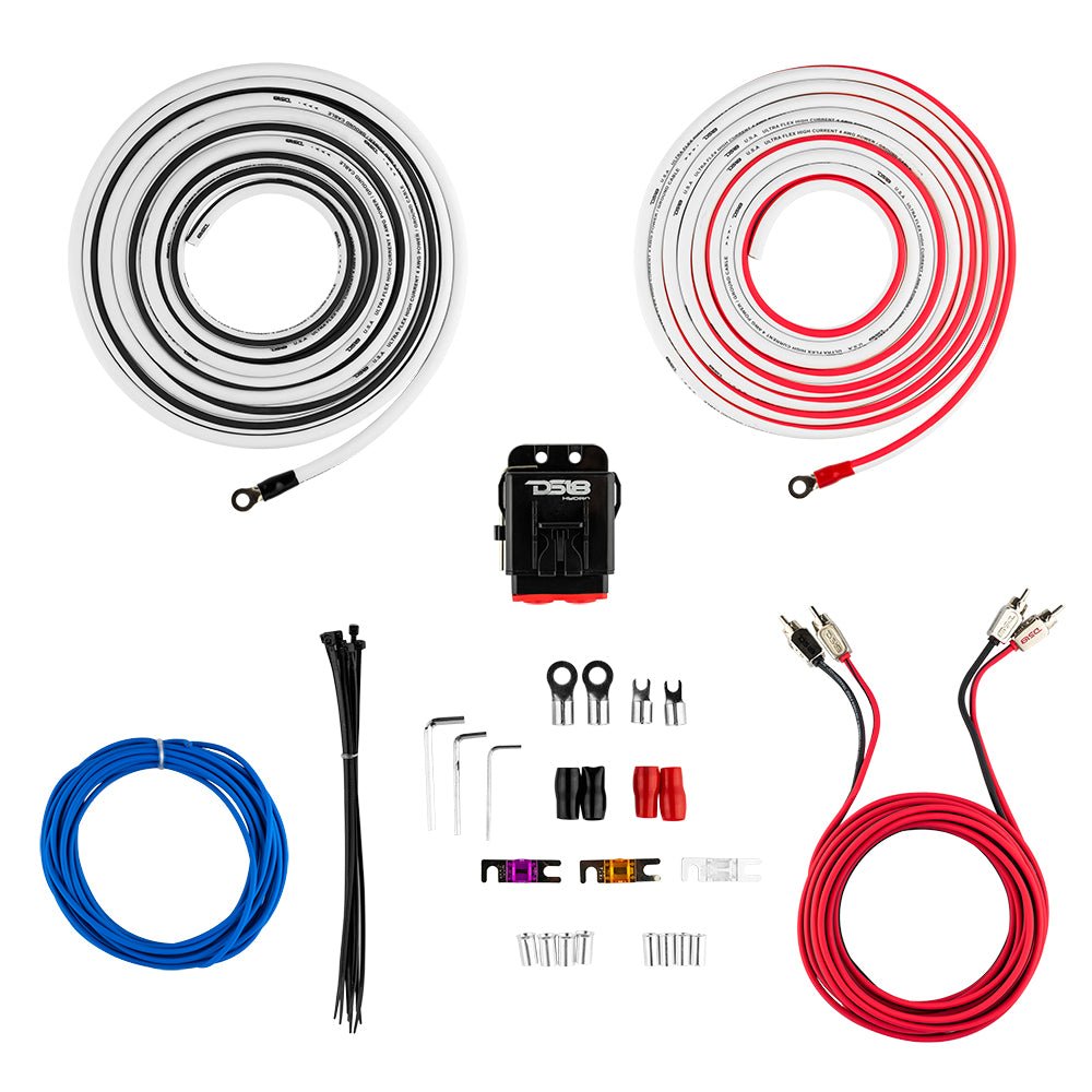 4-GA Marine Tinned OFC Amplifier Installation Kit - WHITE