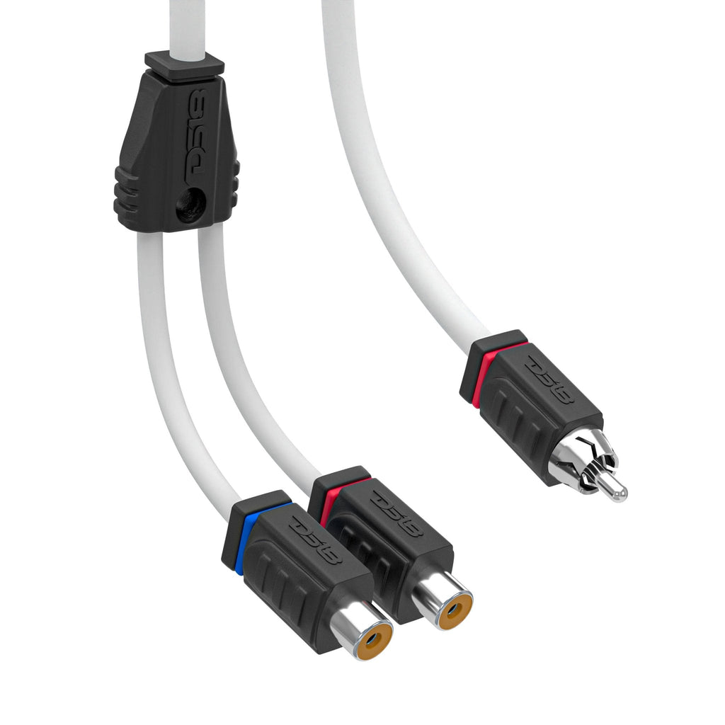 RCA Marine Grade Tinned 100% Copper OFC Y Connector 2 FEMALE to 1 MALE - WHITE