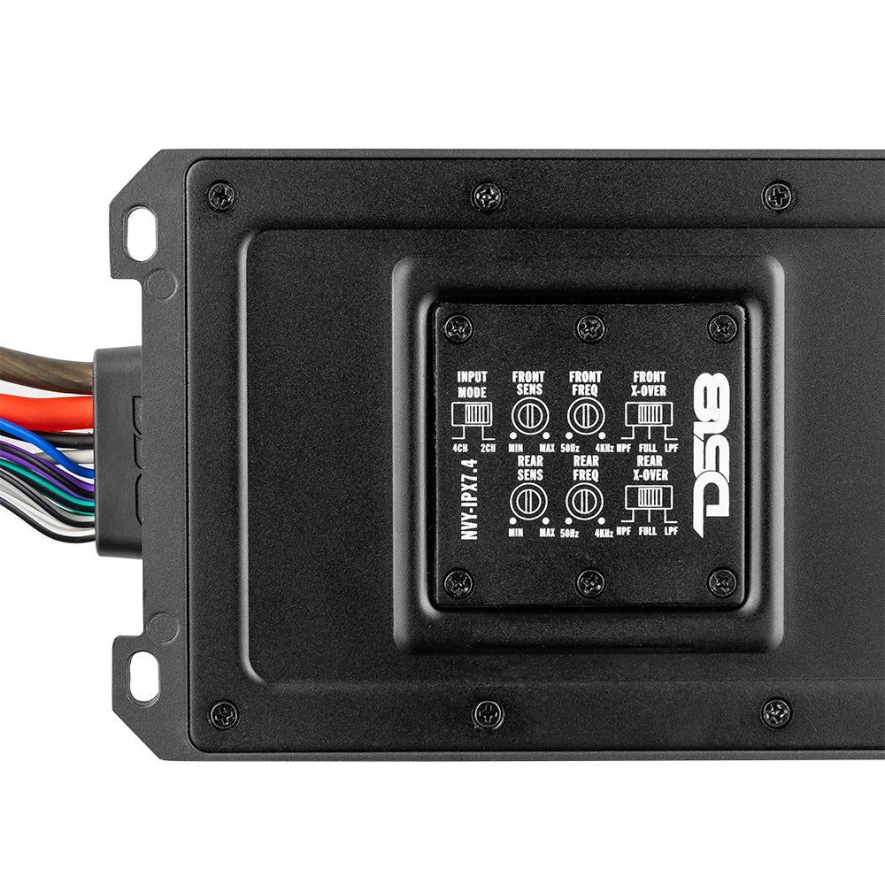 NVY 4-Channel Full-Range IPX7 Submersible Marine and Powersports Amplifier 120 x 4 @ 4-Ohm Watts RMS