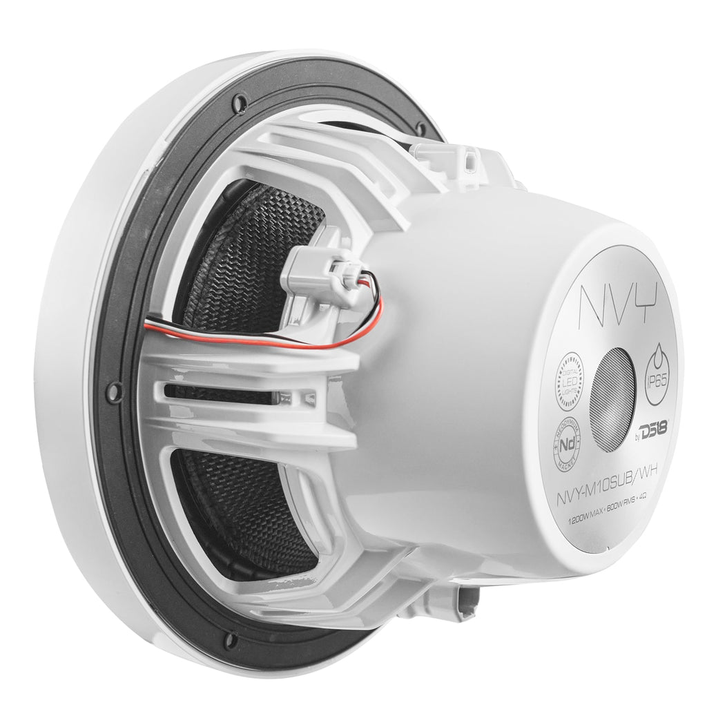 10” Neodymium Marine & Powersports Subwoofer With Carbon Fiber Cone | 600W RMS 4-Ohm