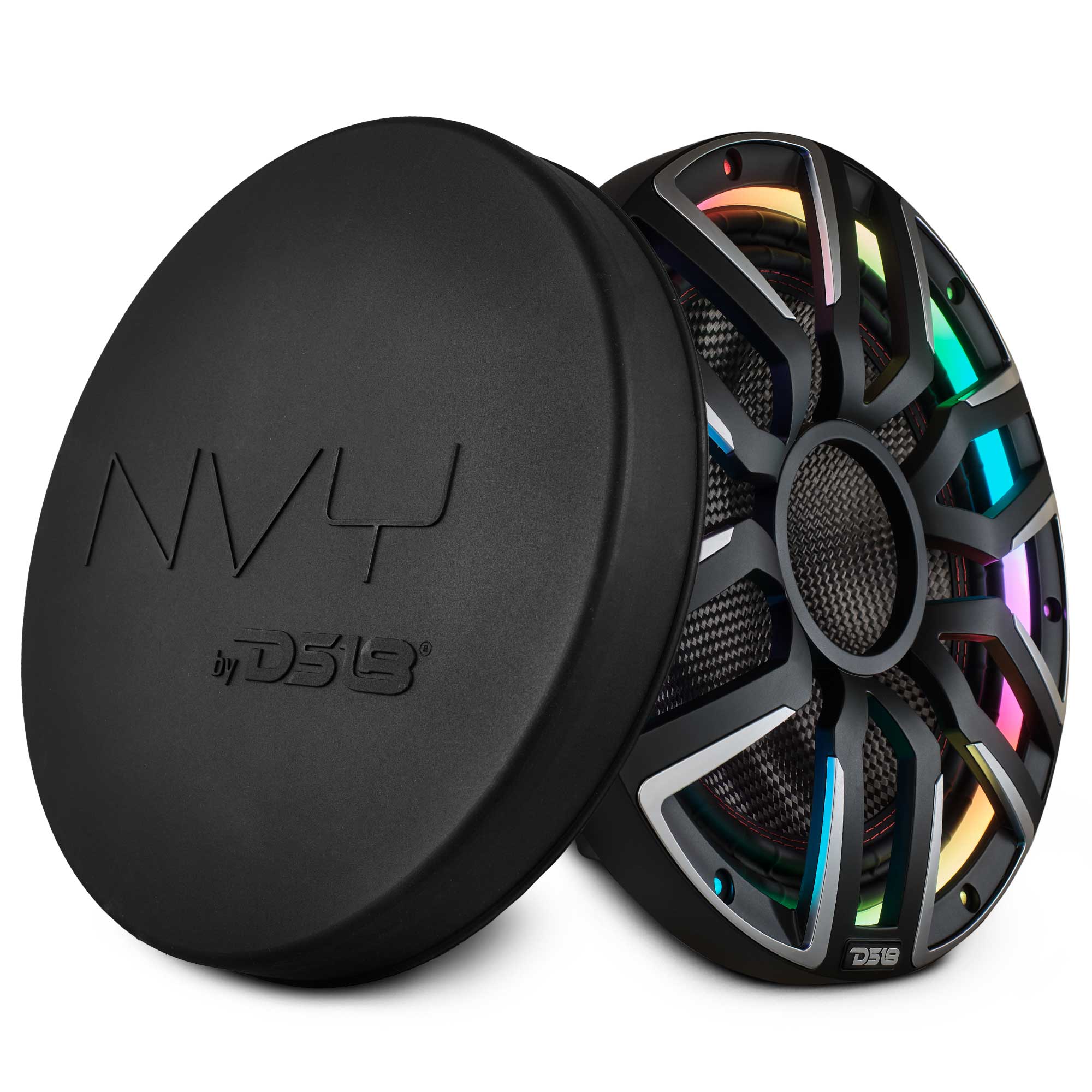 12" Neodymium Marine & Powersport Subwoofer with Digital LED Lights and Carbon Fiber Cone | 800W RMS 4-Ohm