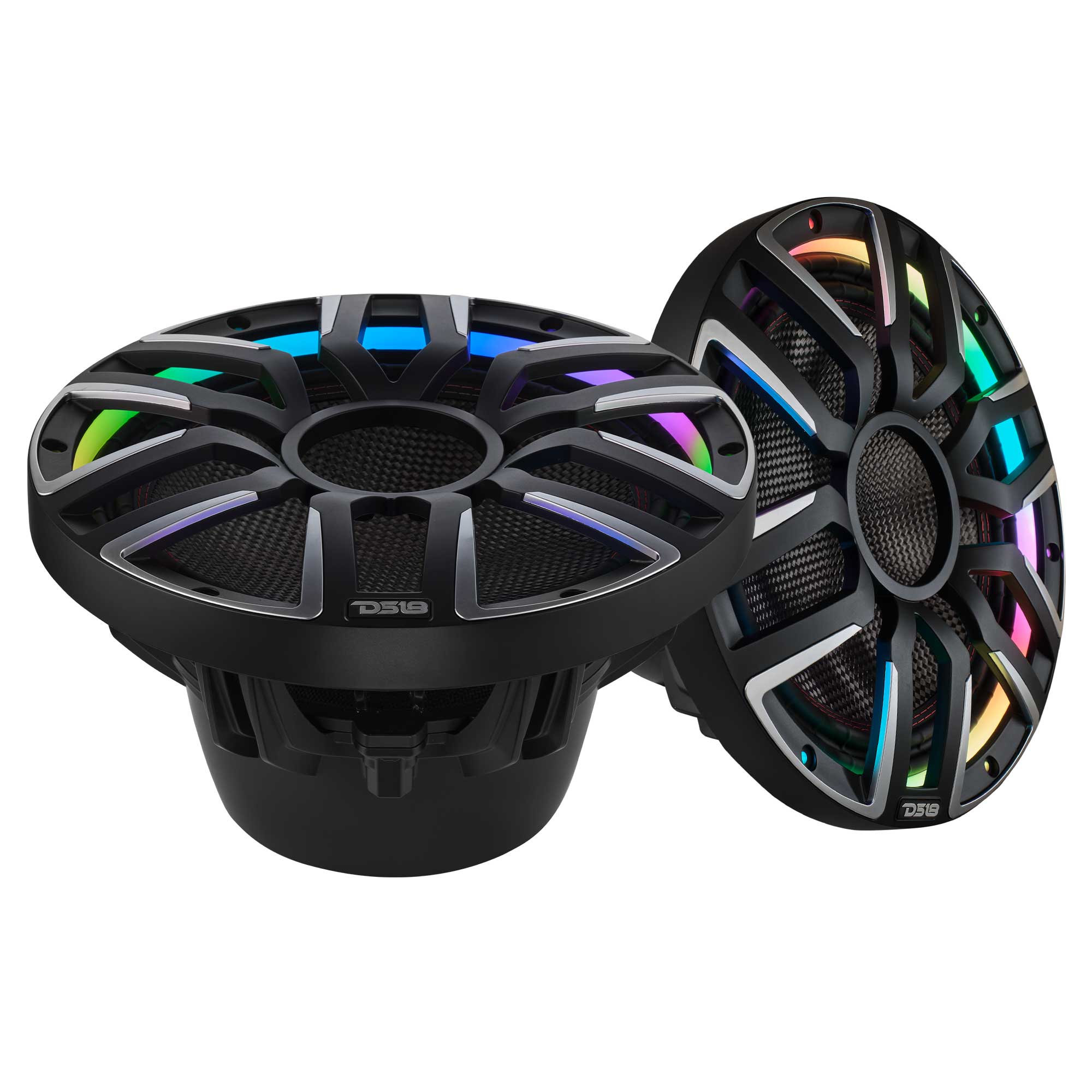 12" Neodymium Marine & Powersport Subwoofer with Digital LED Lights and Carbon Fiber Cone | 800W RMS 4-Ohm
