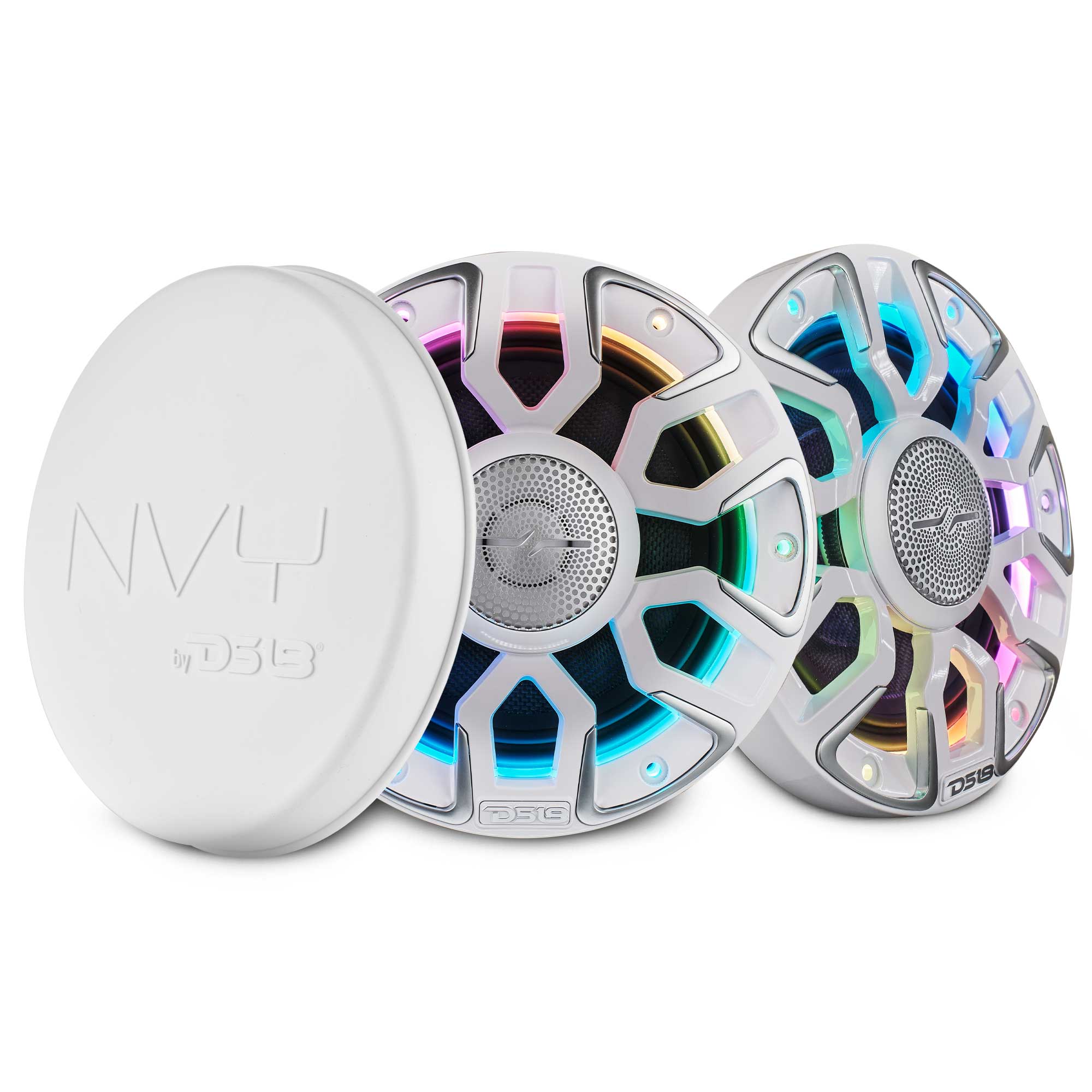 6.5” Marine Coaxial Speaker With Kevlar Cone, Bullet Tweeter, Neodymium Magnet, and Digital LED Lights | 200W RMS 4-Ohm
