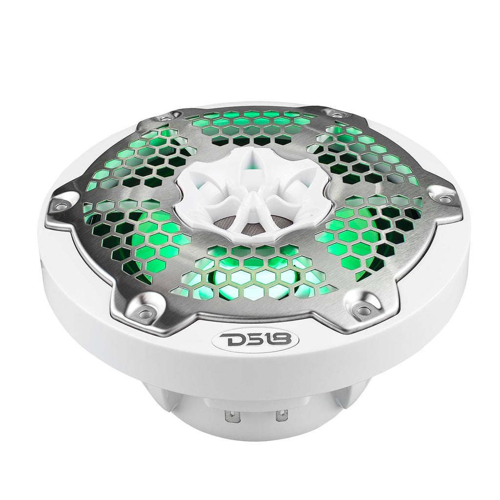 NXL 6.5" 2-Way Coaxial Marine Speaker With LED RGB Lights 100 Watts Rms 4-Ohm